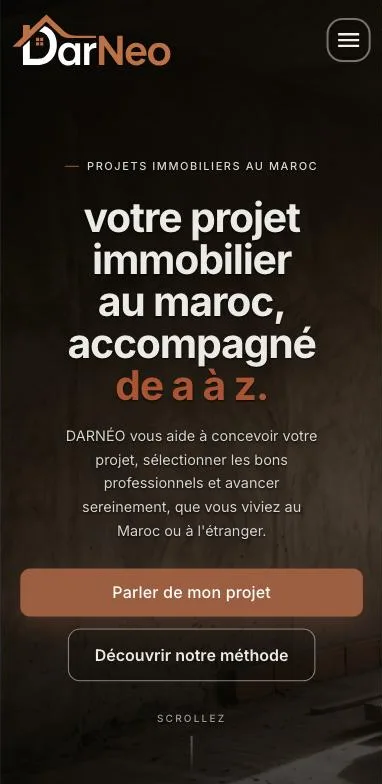 DARNÉO website on mobile